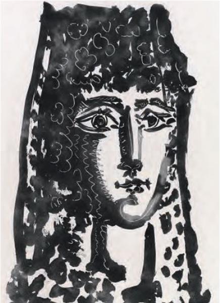 Femme à la mantille: Carmen, Pablo Picasso, 1949, ilustração do livro Le Carmen des Carmen de Prosper Mérimée e Louis Aragon (1964), coleção Fundação Bancaja.